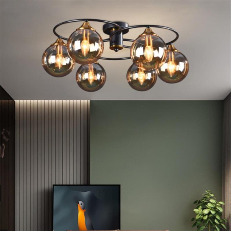 Klaszyczna lampa sufitowa LED - LumiAura-Szary dymny-Światło dzienne-4-Trend Polska