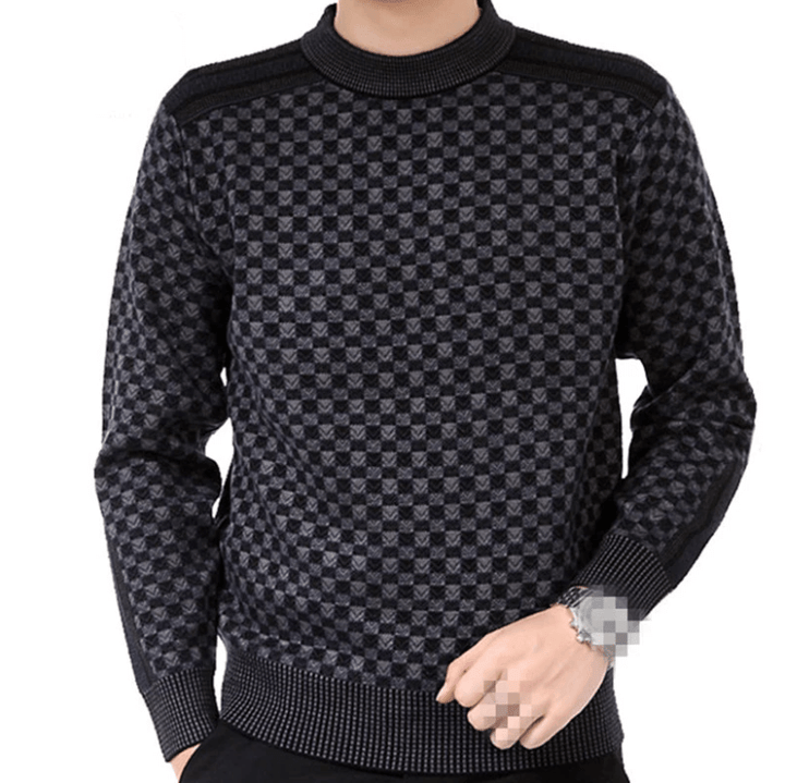 Sweter męski z wzorem w kratę – Fabian