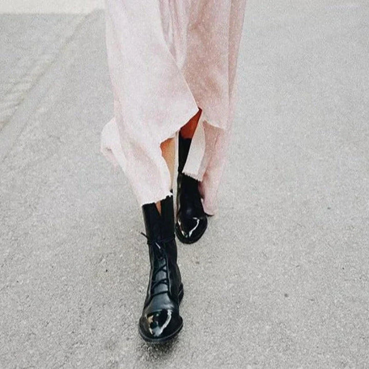 Kobiece botki skórzane – Mirelle-Czarny-35-Trend Polska