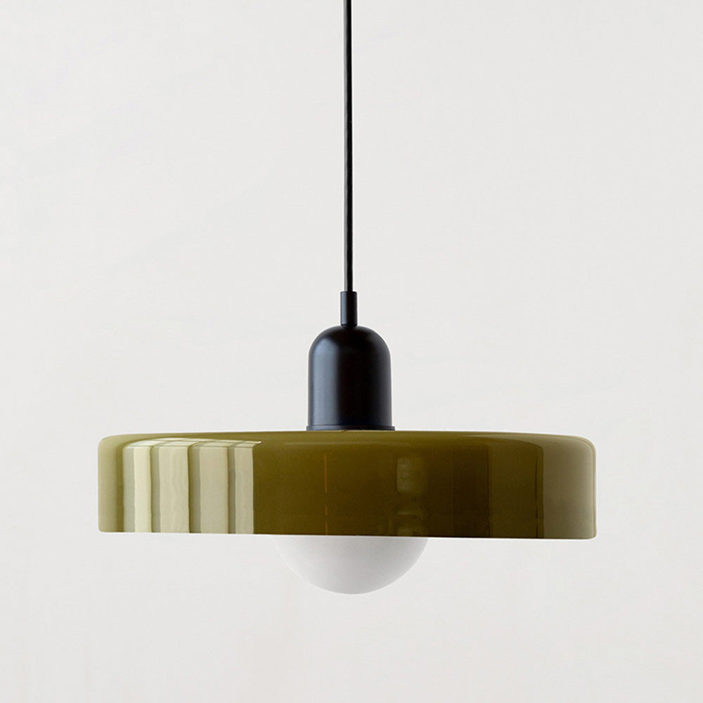 Kolorowa Lampa Wisząca w stylu Bauhaus - StiloGlas-25 x 18 cm-Zielony-Czarny-Trend Polska