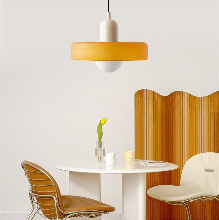 Kolorowa Lampa Wisząca w stylu Bauhaus - StiloGlas-25 x 18 cm-Zielony-Czerwony-Trend Polska