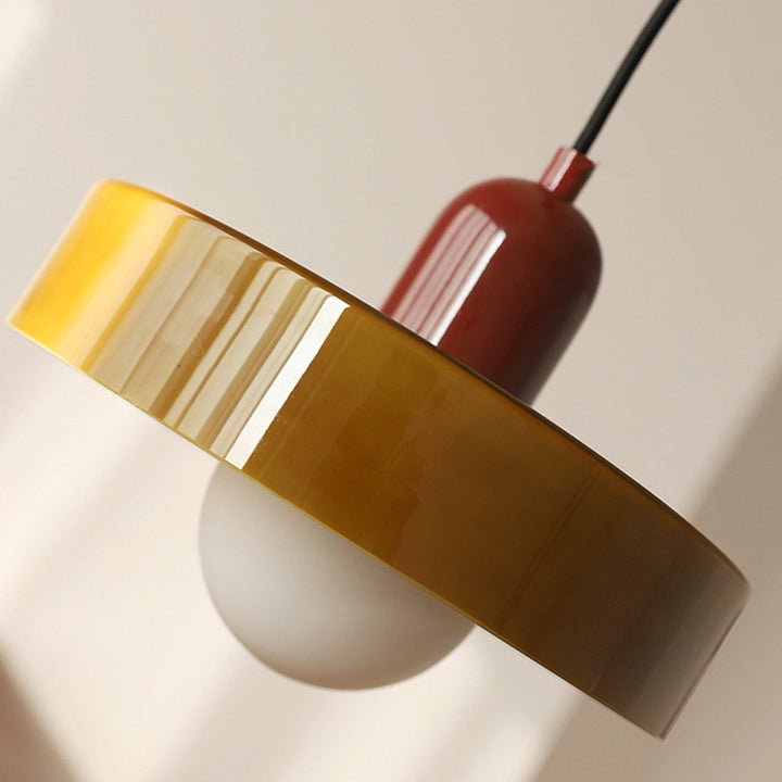 Kolorowa Lampa Wisząca w stylu Bauhaus - StiloGlas-25 x 18 cm-Zielony-Czerwony-Trend Polska