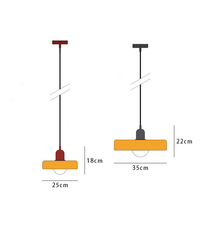 Kolorowa Lampa Wisząca w stylu Bauhaus - StiloGlas-25 x 18 cm-Zielony-Czerwony-Trend Polska
