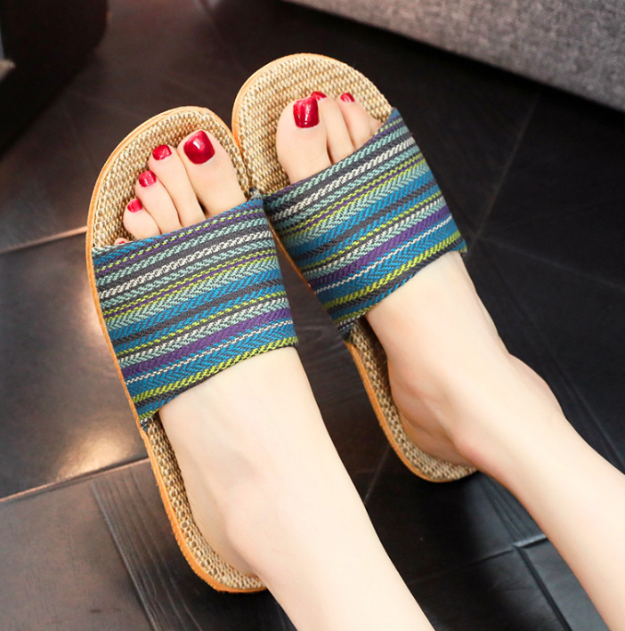 Kolorowe Damskie Boho Klapki Plażowe – Livia-Niebieski-35-Trend Polska