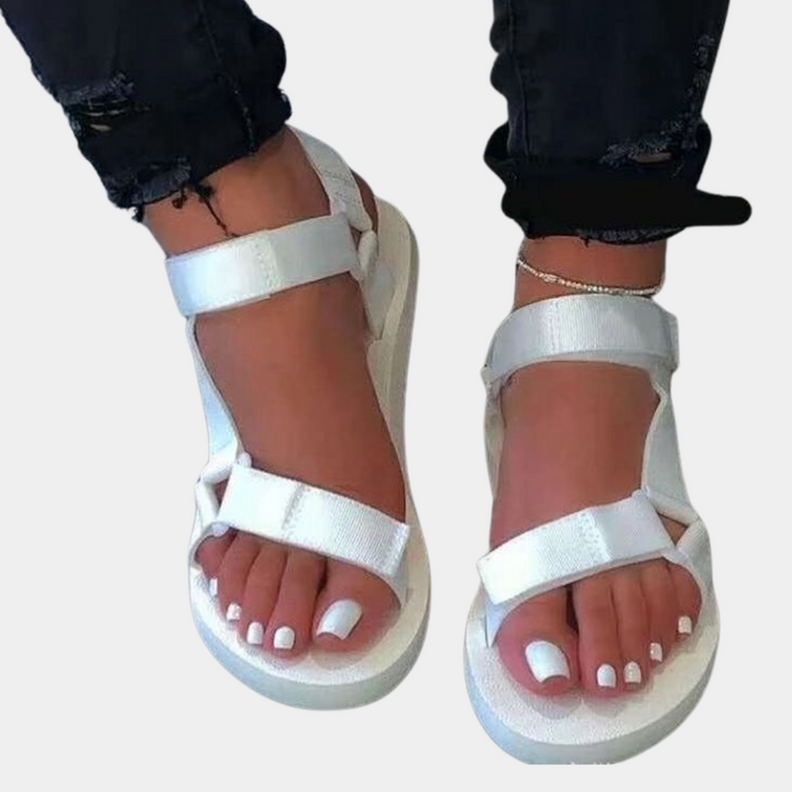 Kolorowe sandały damskie z komfortową wkładką – Chloé-Biały-35-Trend Polska