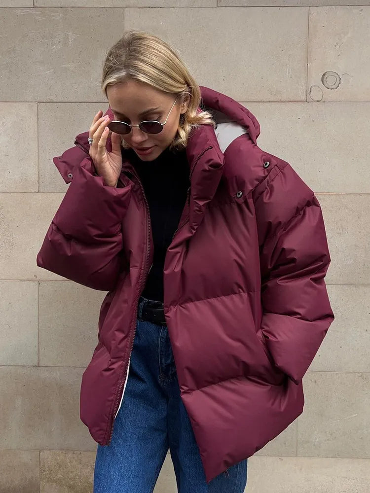 Komfortowa damska zimowa kurtka - Aurora Luxe-Czerwony-S-Trend Polska