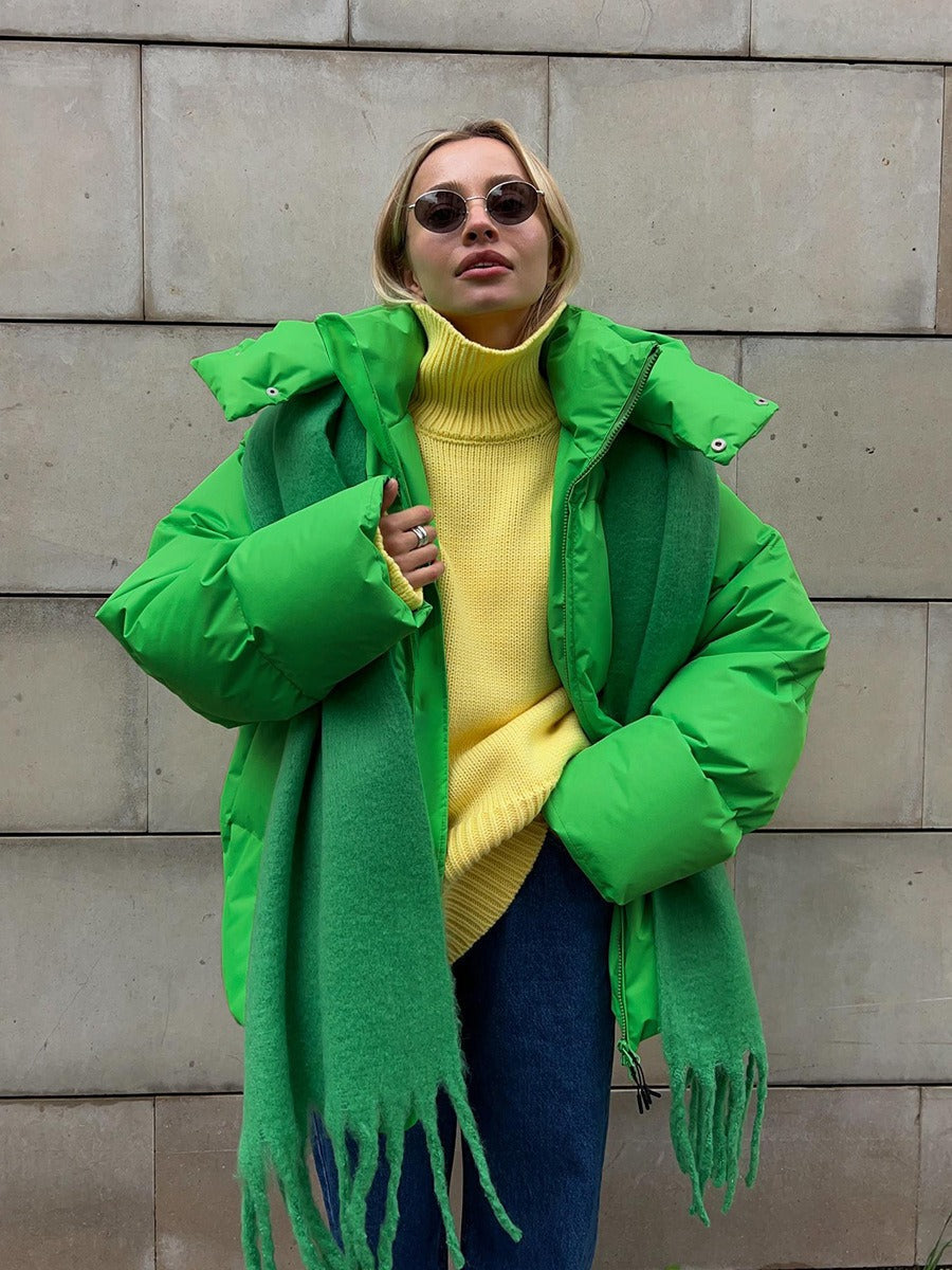 Komfortowa damska zimowa kurtka - Aurora Luxe-Zielony-S-Trend Polska