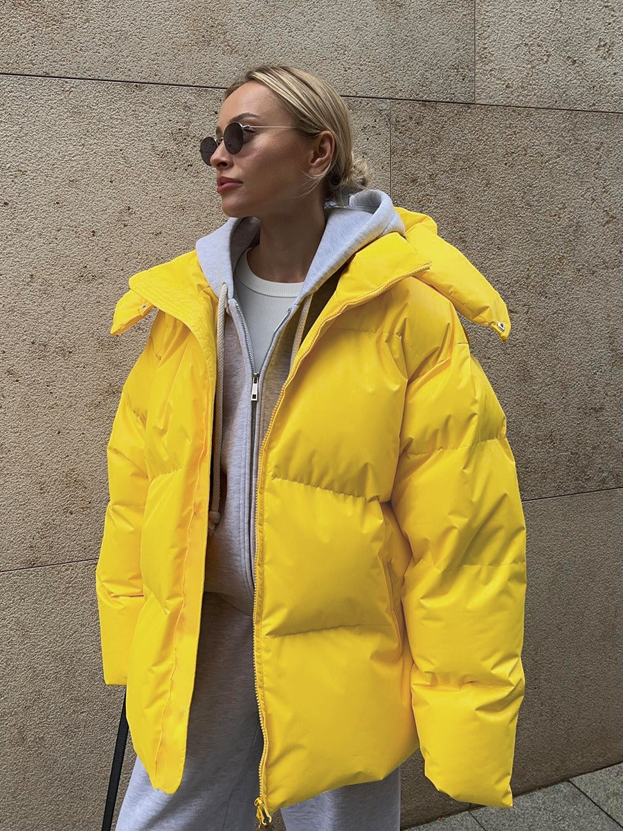 Komfortowa damska zimowa kurtka - Aurora Luxe-Żółty-S-Trend Polska