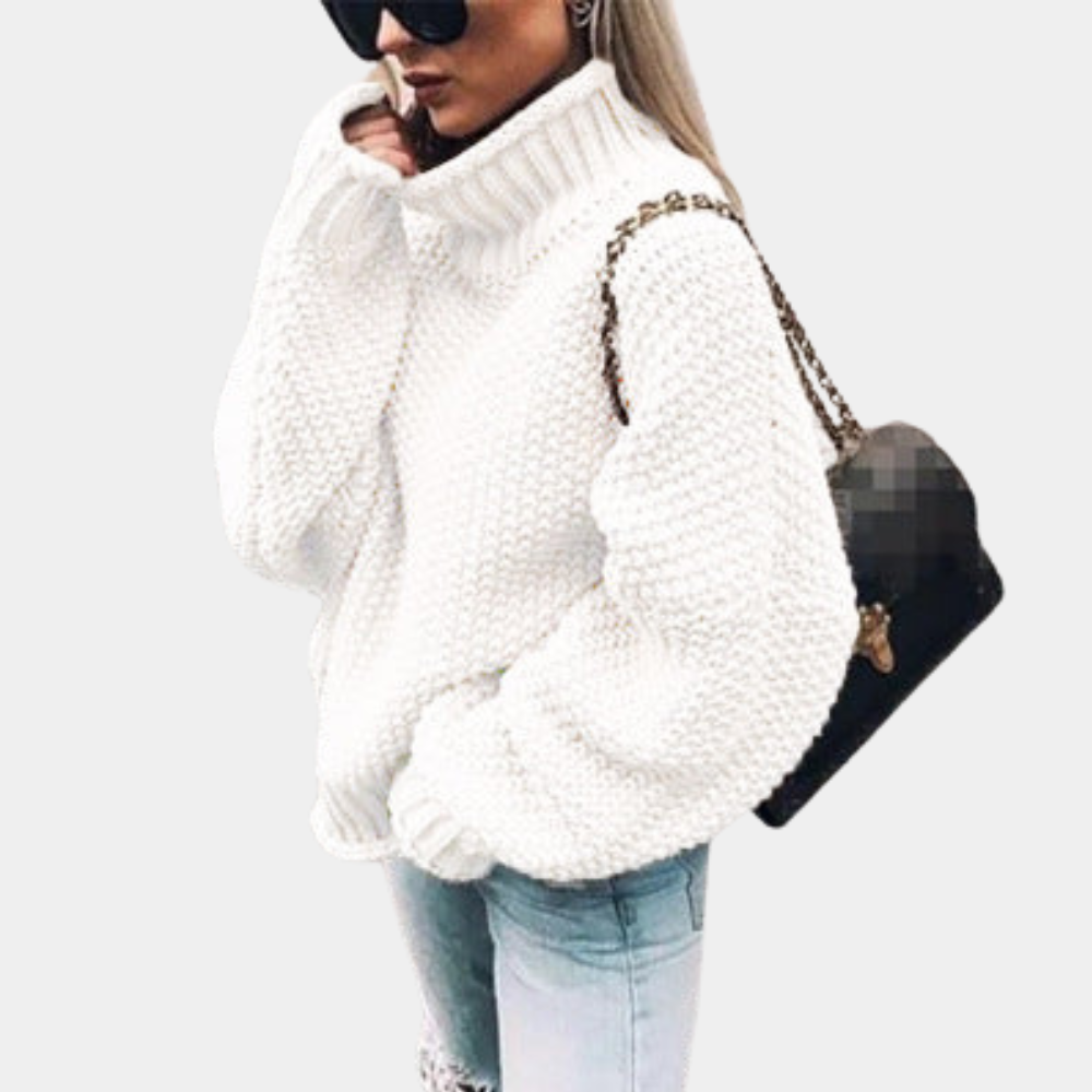 Komfortowa sweter dla kobiet - Sophie-Biały-S-Trend Polska