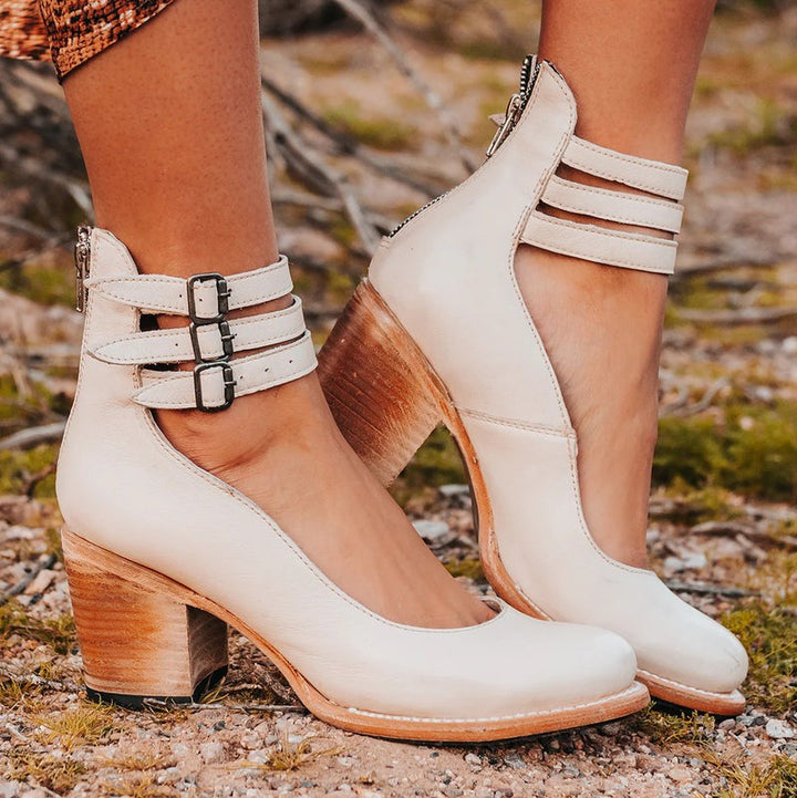 Komfortowe i stylowe damskie skórzane buty z antypoślizgową podeszwą – Amalia-Biały-34-Trend Polska
