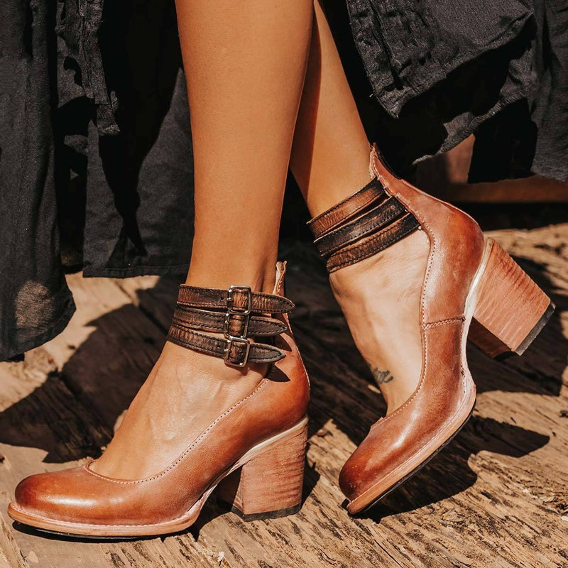 Komfortowe i stylowe damskie skórzane buty z antypoślizgową podeszwą – Amalia-Ciemnobrązowy-34-Trend Polska