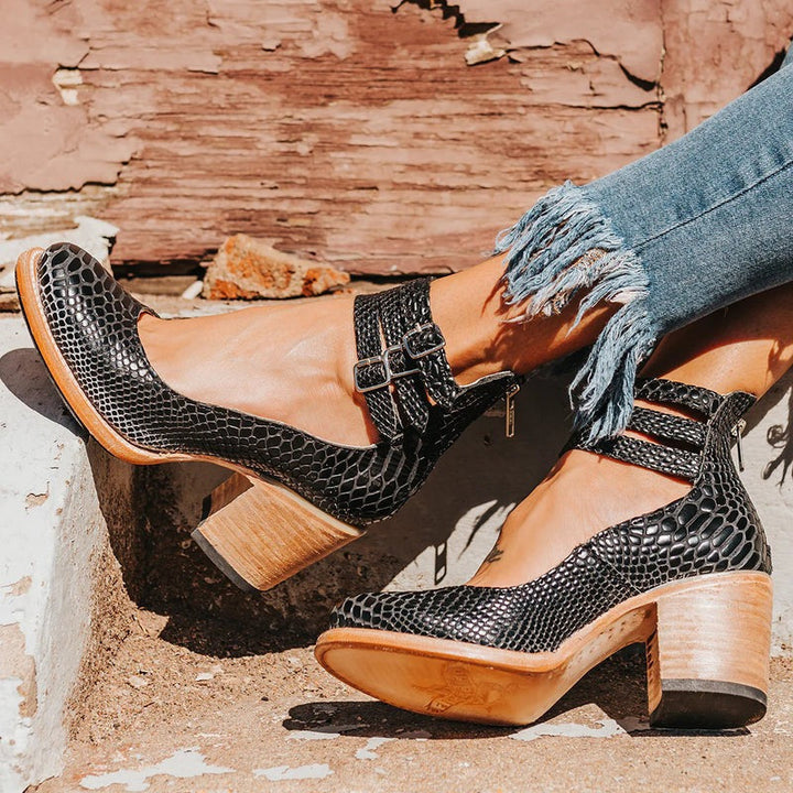 Komfortowe i stylowe damskie skórzane buty z antypoślizgową podeszwą – Amalia-Czarny 2-34-Trend Polska