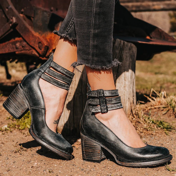 Komfortowe i stylowe damskie skórzane buty z antypoślizgową podeszwą – Amalia-Brązowy-34-Trend Polska
