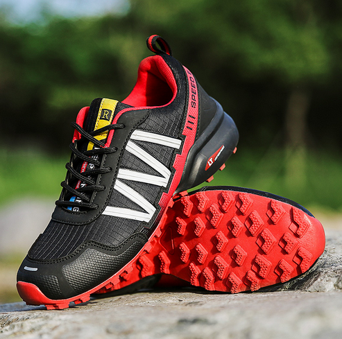 Komfortowe męskie buty wędrowne - Maxim-Czerwony/Czarny-40-Trend Polska