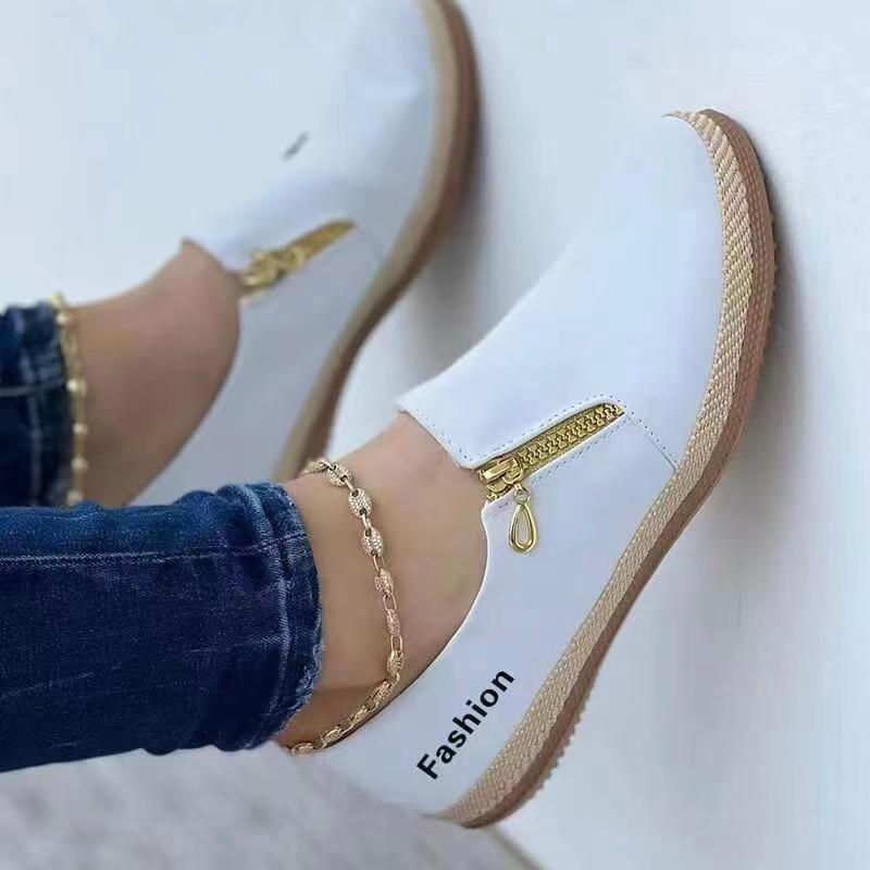 Komfortowe slip-on sneakers dla kobiet – Lina-Biały-35-Trend Polska