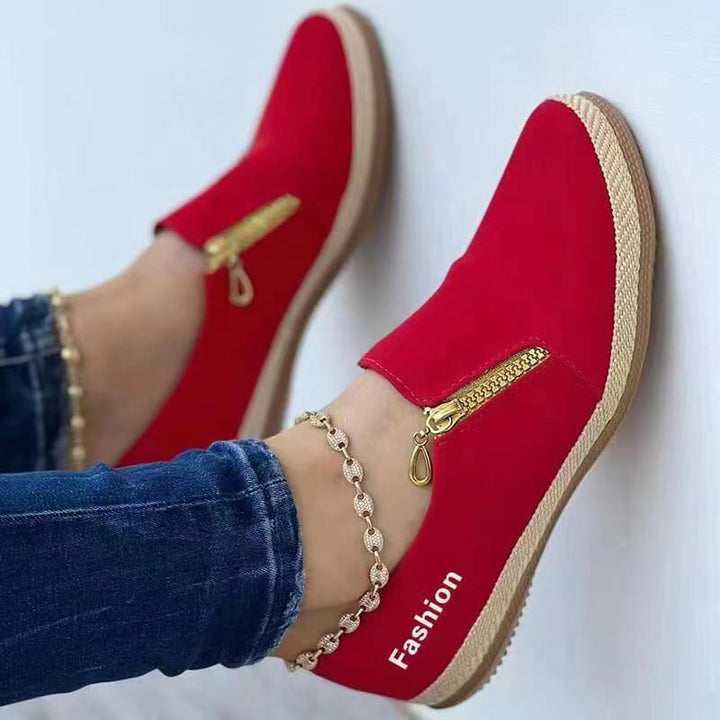 Komfortowe slip-on sneakers dla kobiet – Lina-Rot-35-Trend Polska