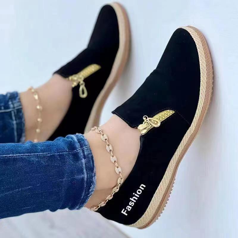 Komfortowe slip-on sneakers dla kobiet – Lina-Czarny-35-Trend Polska
