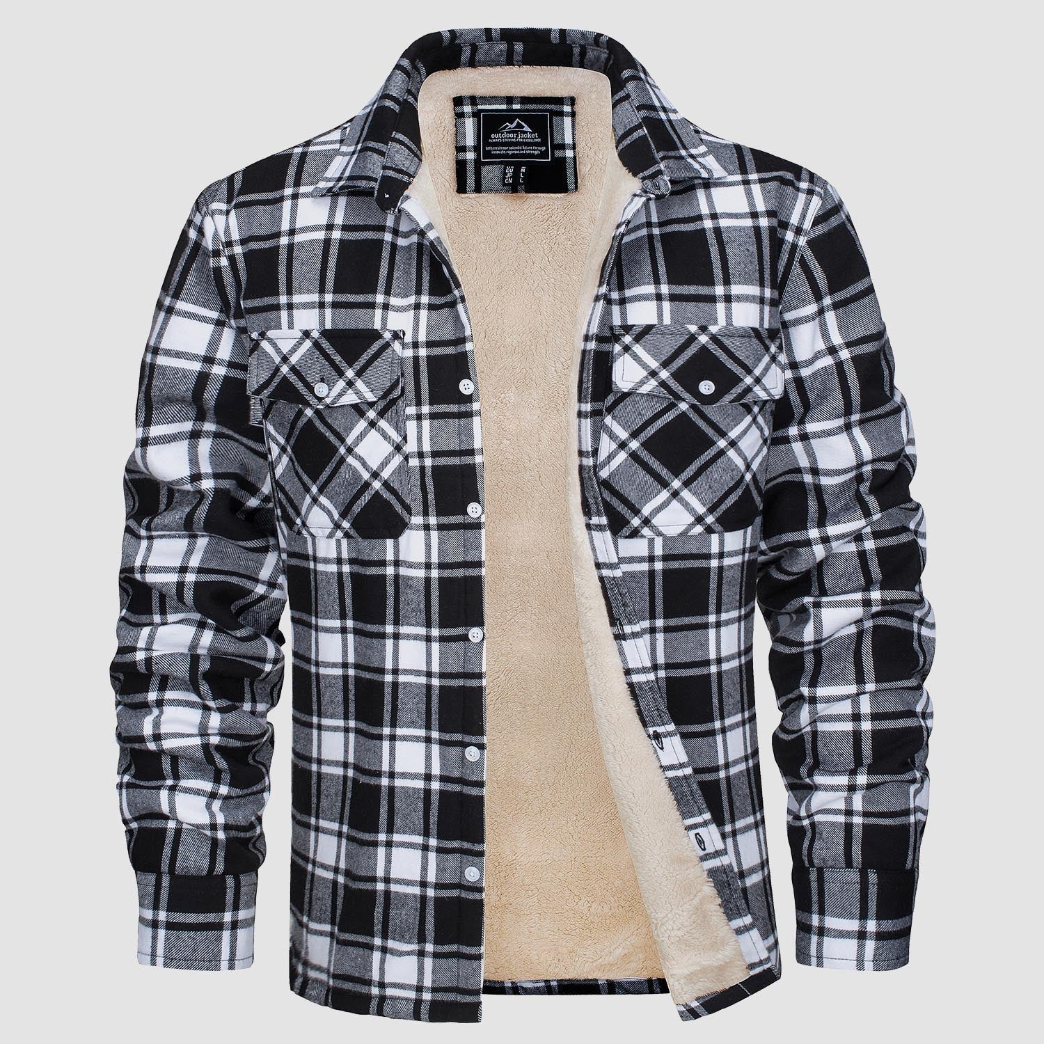 Komfortowy Fleece Koszula - Ruben-Czarny-S-Trend Polska
