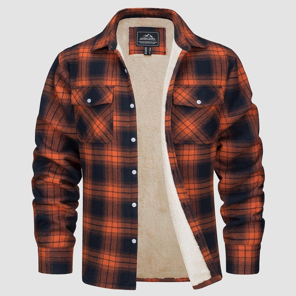 Komfortowy Fleece Koszula - Ruben-Pomarańczowy-S-Trend Polska