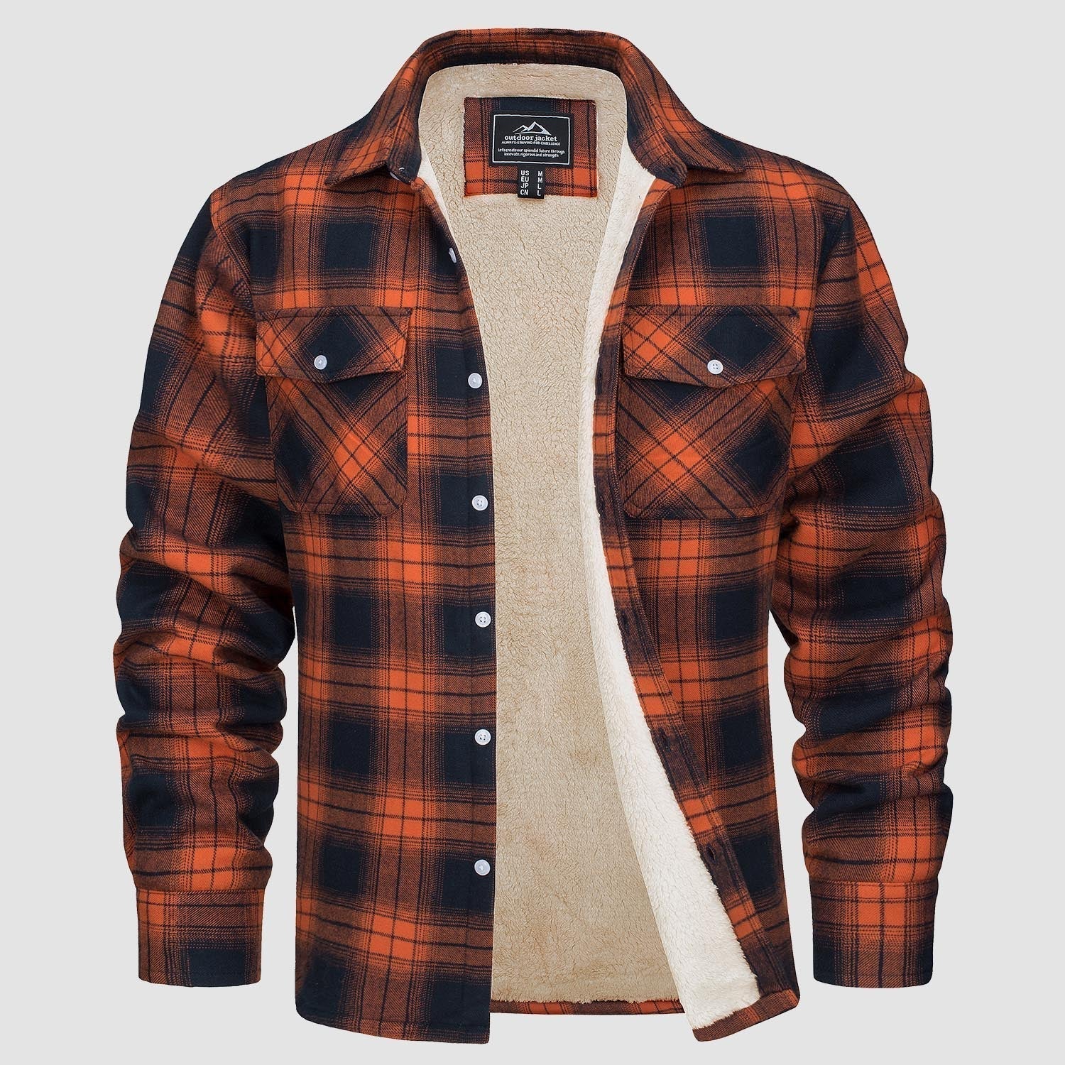 Komfortowy Fleece Koszula - Ruben-Pomarańczowy-S-Trend Polska