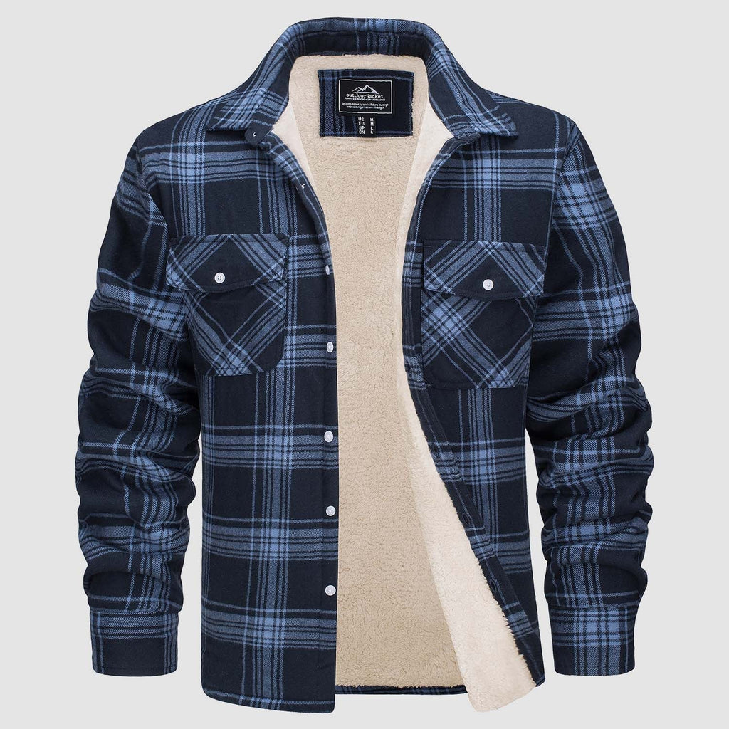 Komfortowy Fleece Koszula - Ruben-Szary Niebieski-S-Trend Polska