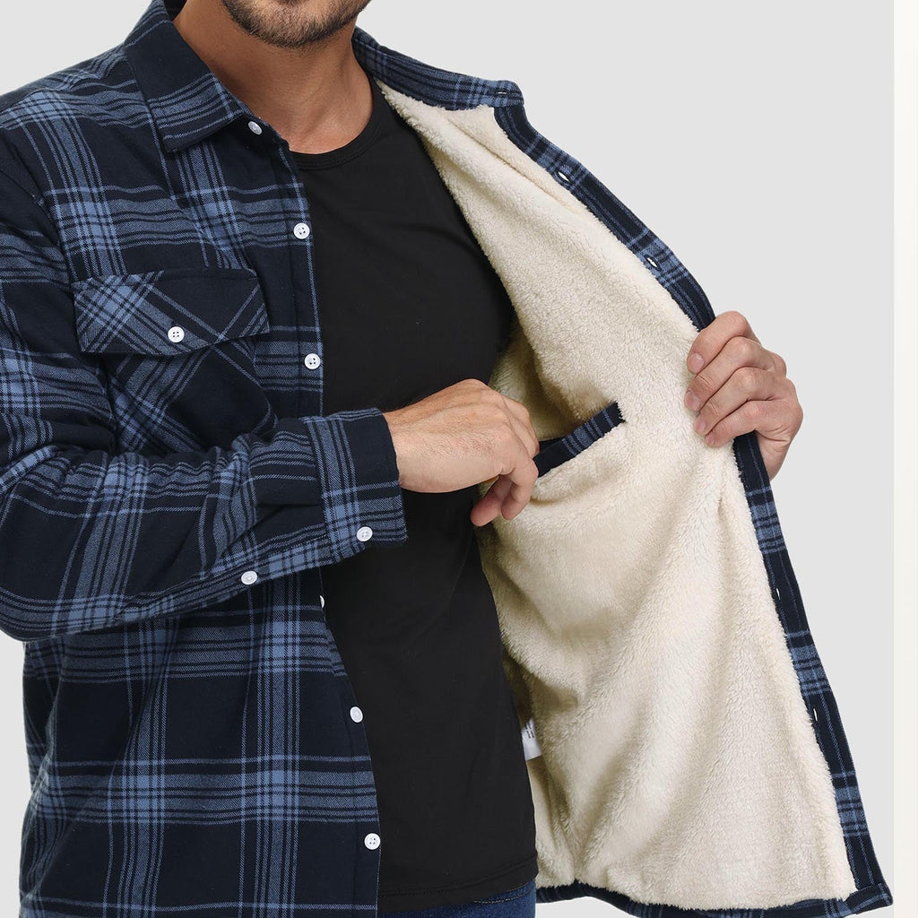 Komfortowy Fleece Koszula - Ruben-Brązowy-S-Trend Polska