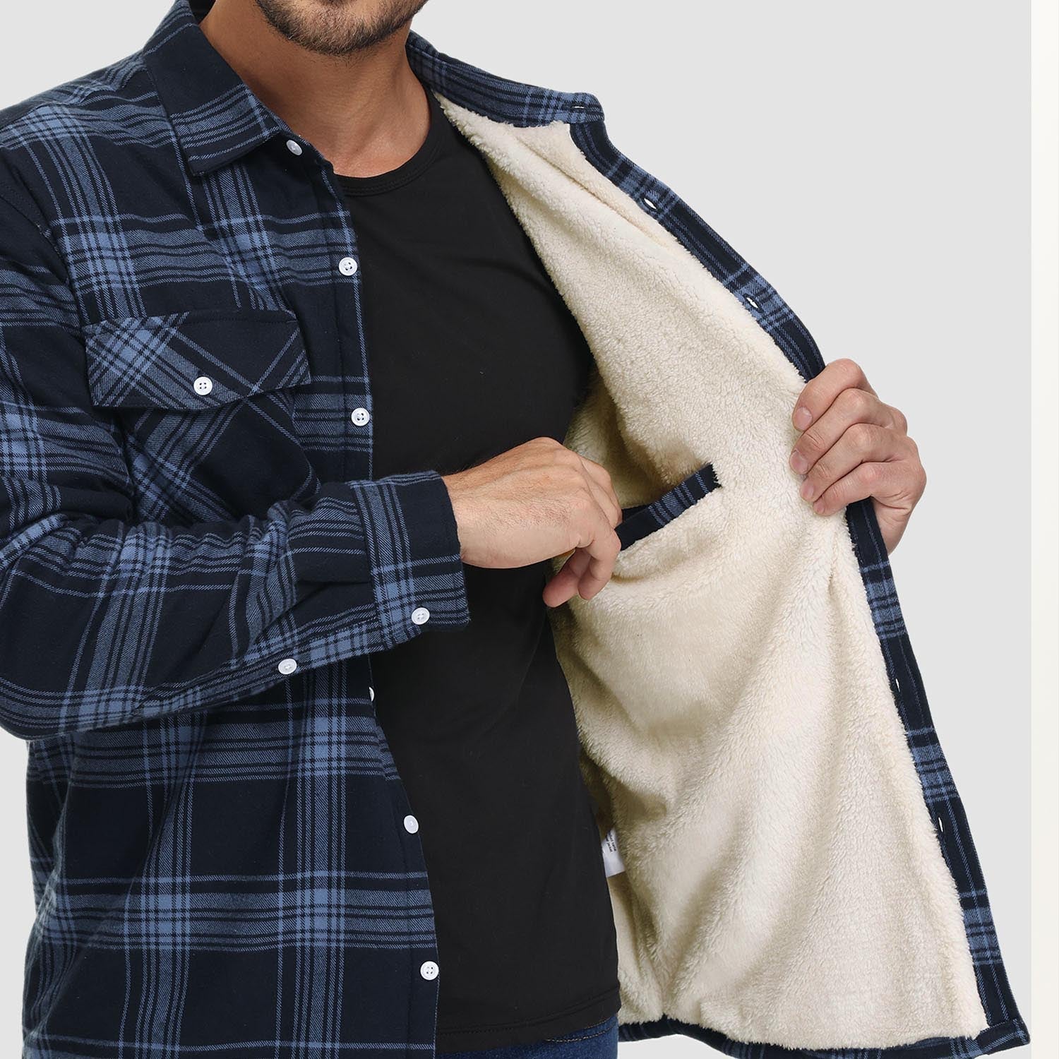 Komfortowy Fleece Koszula - Ruben-Brązowy-S-Trend Polska