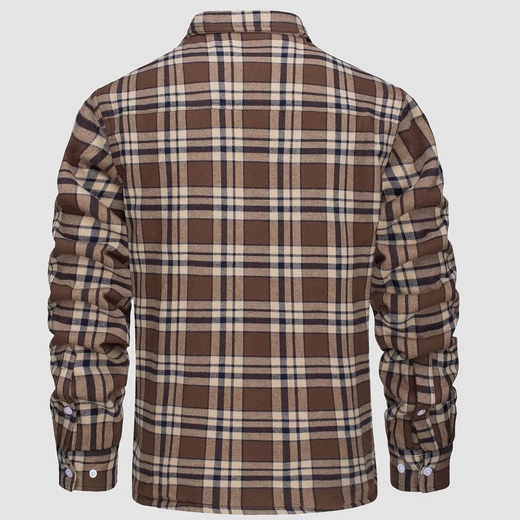 Komfortowy Fleece Koszula - Ruben-Brązowy-S-Trend Polska