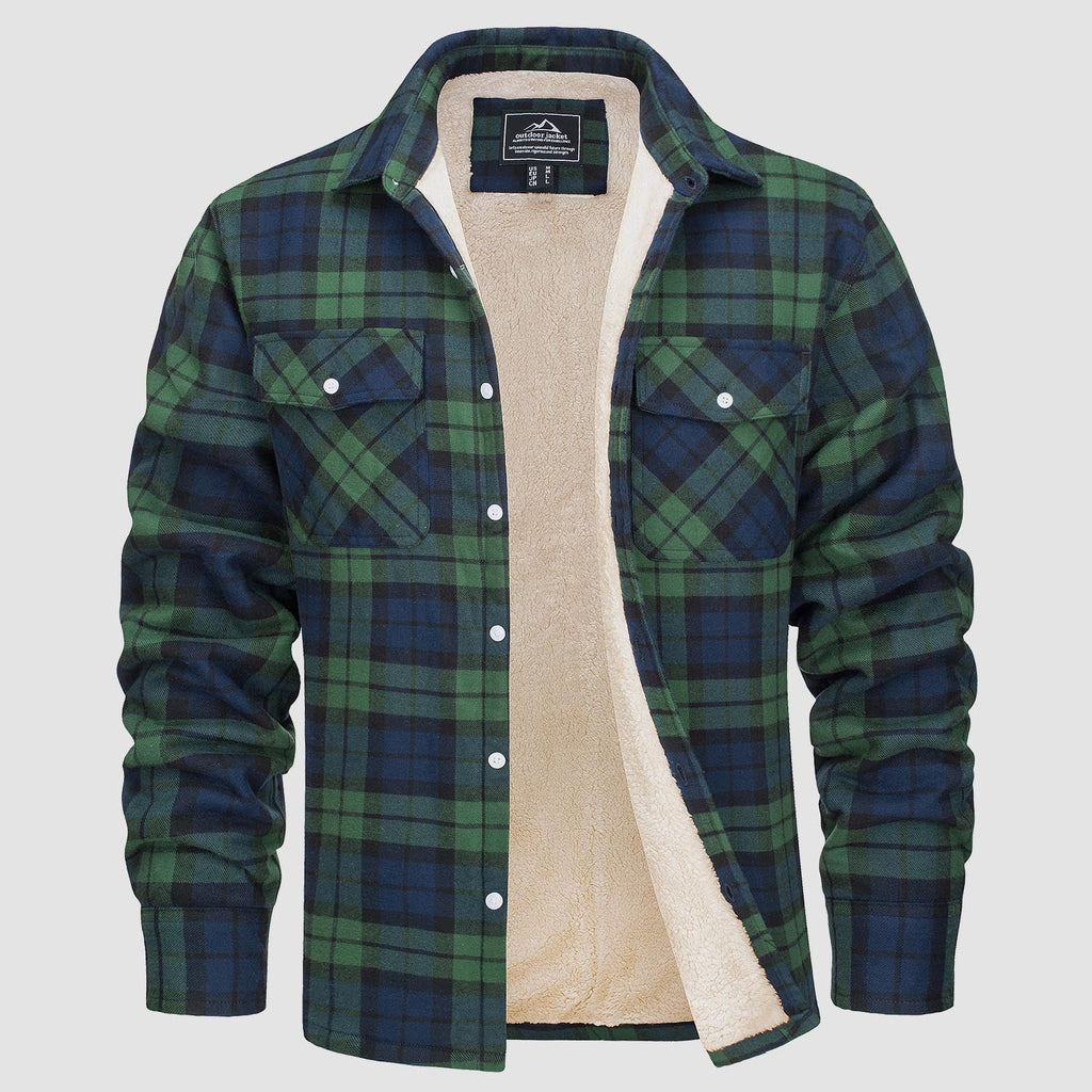 Komfortowy Fleece Koszula - Ruben-Zielony-S-Trend Polska