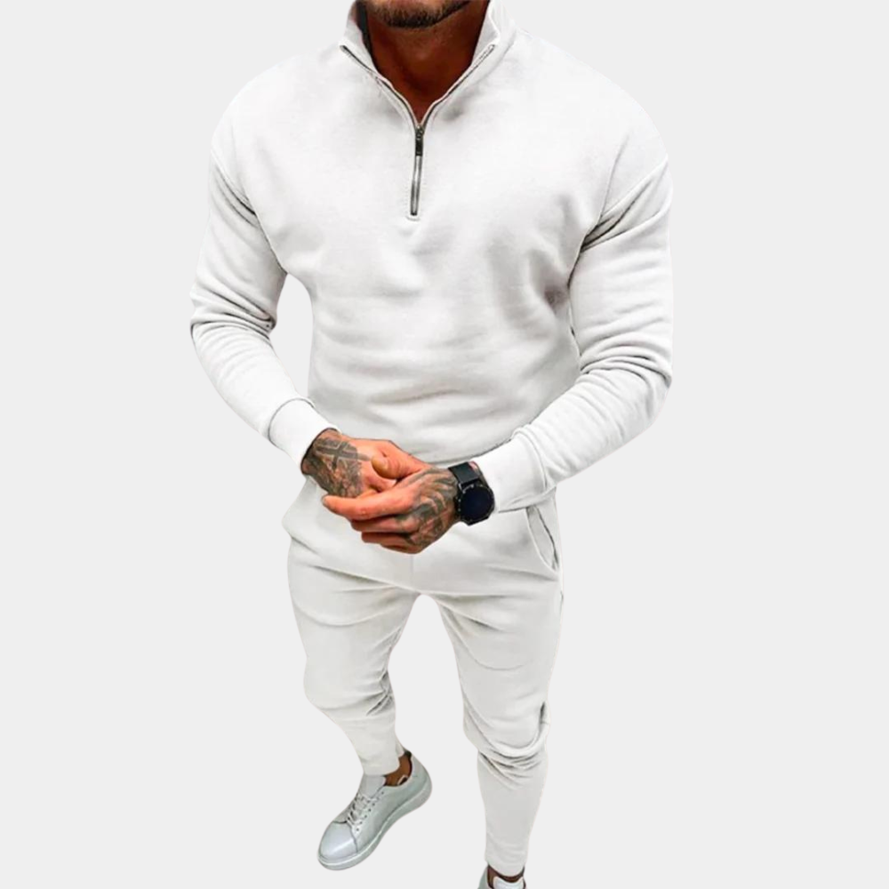 Komfortowy i stylowy dres dla mężczyzn - Jason-Biały-S-Trend Polska