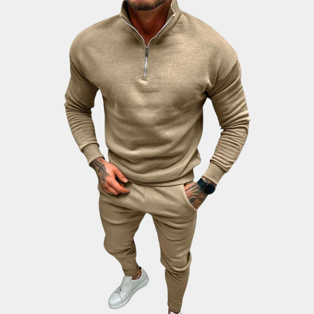 Komfortowy i stylowy dres dla mężczyzn - Jason-Khaki-S-Trend Polska