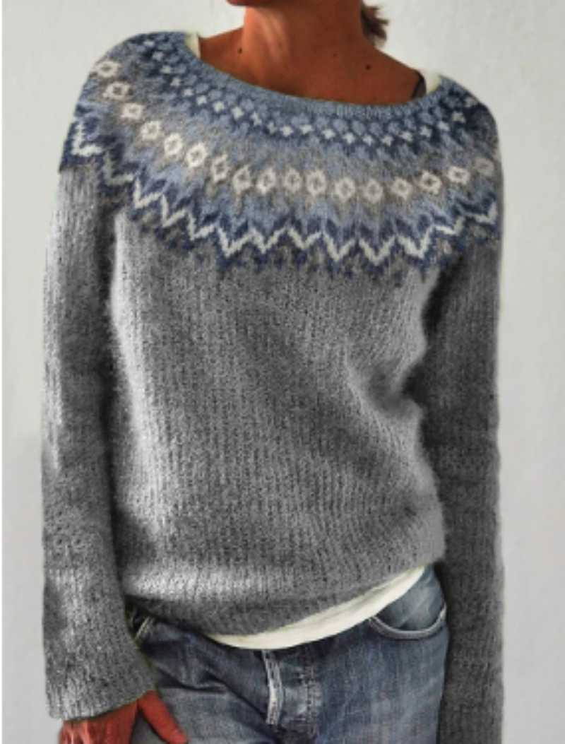 Komfortowy sweter damski - Lena-Szary-S-Trend Polska