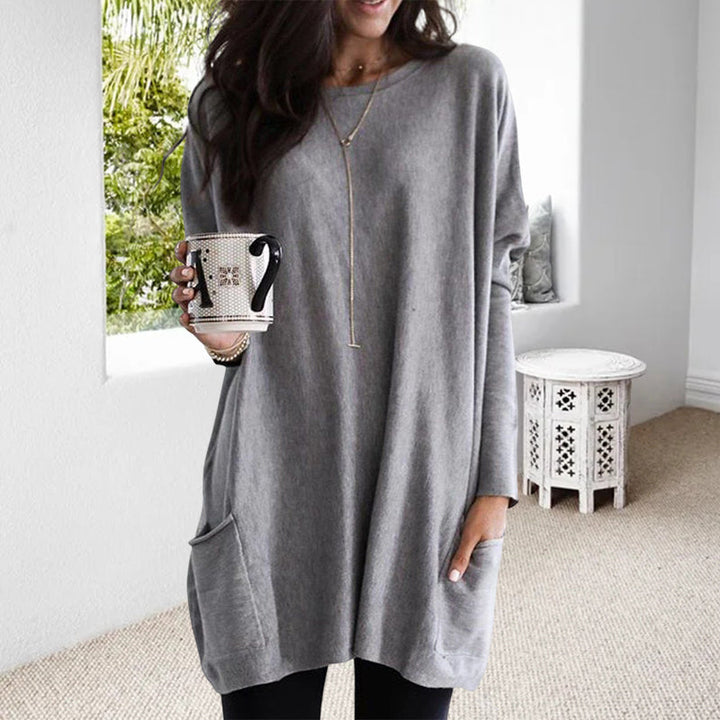 Komfortowy sweter damski - Lina-Szary-S-Trend Polska