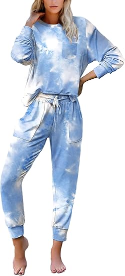 Komfortowy zestaw wypoczynkowy - Emma-Niebieski Tie Dye-S-Trend Polska