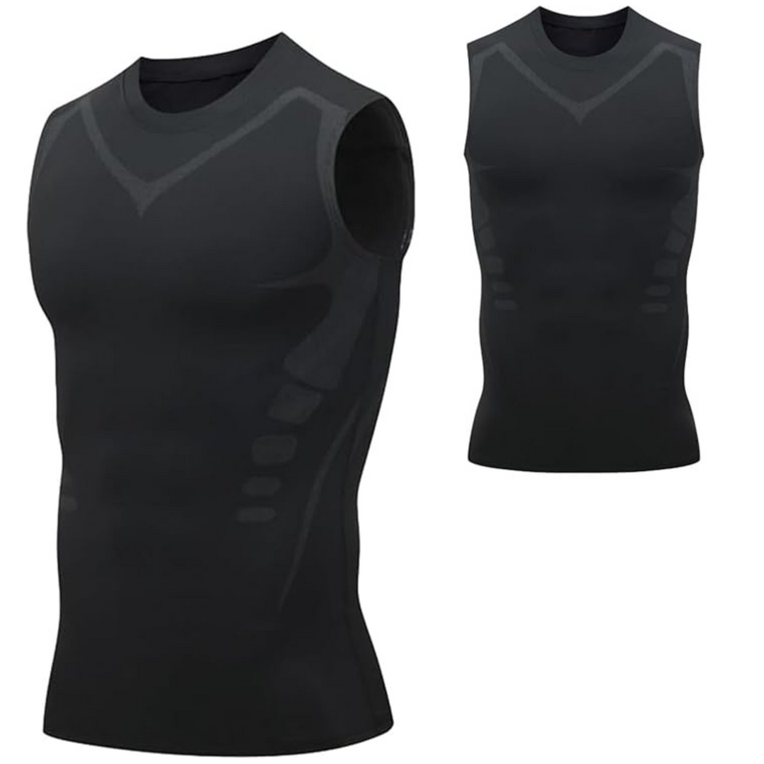 Korygująca koszula męska – CoreForm Bodyshape-Czarny-S (50-70kg)-Trend Polska