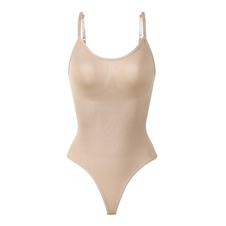 Korygujący bezszwowy bodysuit string – SculptEase-Beżowy-S-Trend Polska