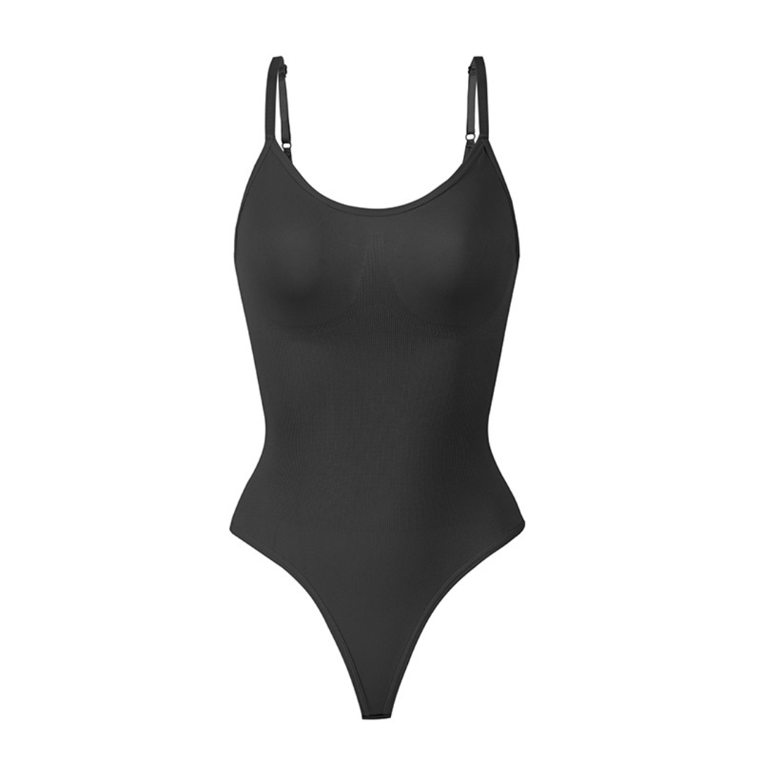Korygujący bezszwowy bodysuit string – SculptEase-Czarny-S-Trend Polska