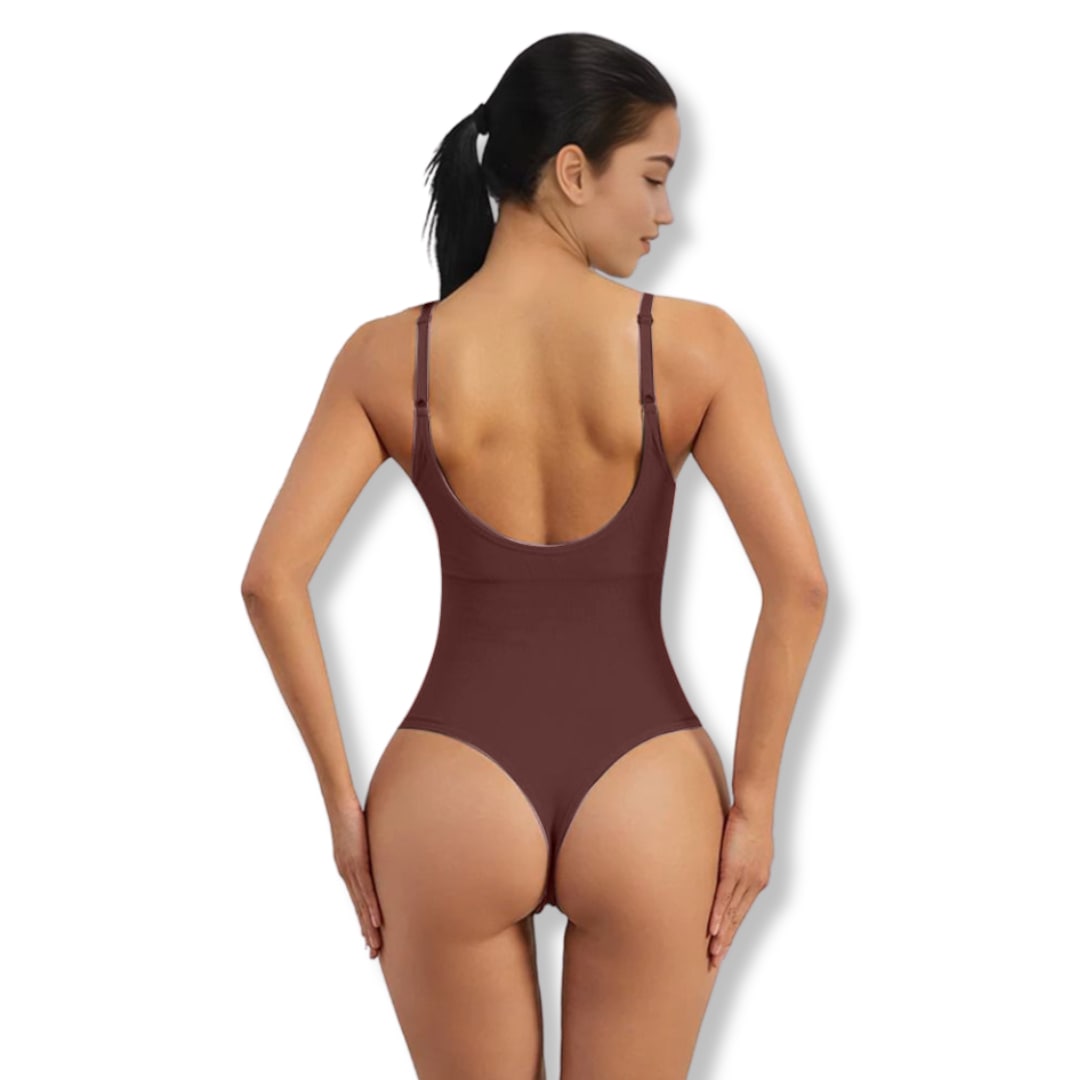 Korygujący bezszwowy bodysuit string – SculptEase-Czarny-S-Trend Polska