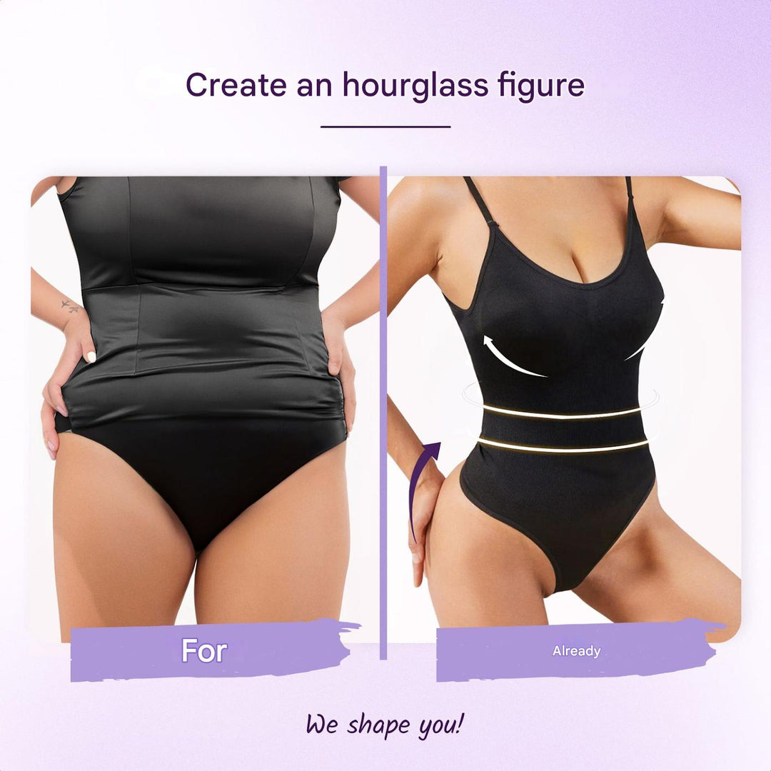 Korygujący bezszwowy bodysuit string – SculptEase-Czarny-S-Trend Polska