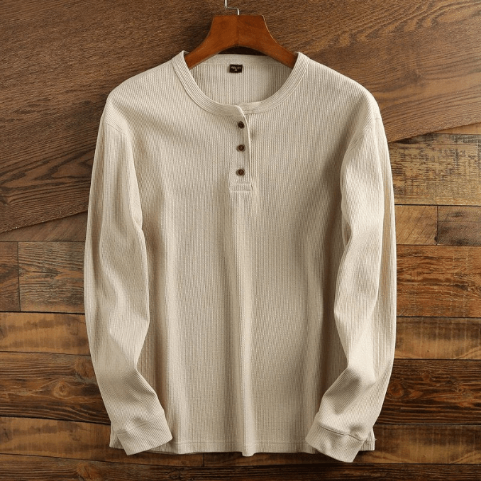 Koszula męska z wafelowym splotem - Mason-Khaki-S-Trend Polska