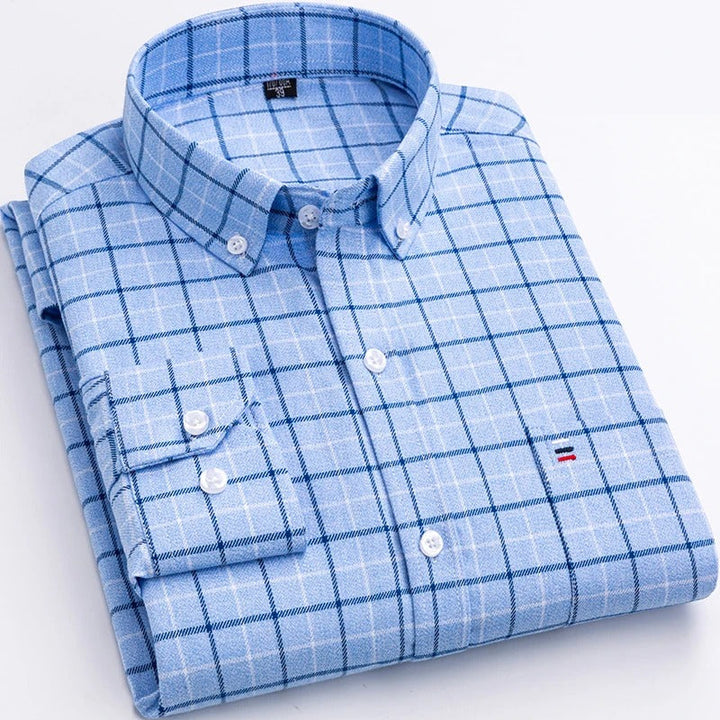 Koszula w kratę - Victor-Jasnoniebieski-XS-Trend Polska