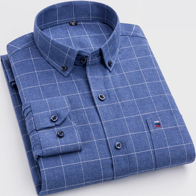 Koszula w kratę - Victor-Niebieski-XS-Trend Polska