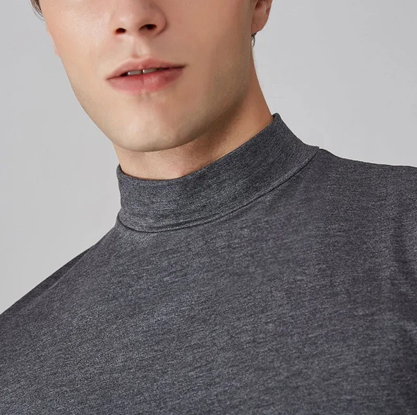 Koszulka funkcjonalna z kołnierzem typu turtleneck dla mężczyzn – Adrian-Biały-S-Trend Polska