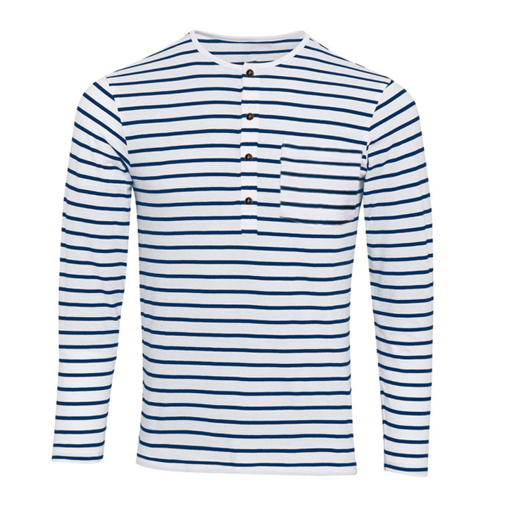 Koszulka Henley w paski z długim rękawem – Ewan-S-Trend Polska