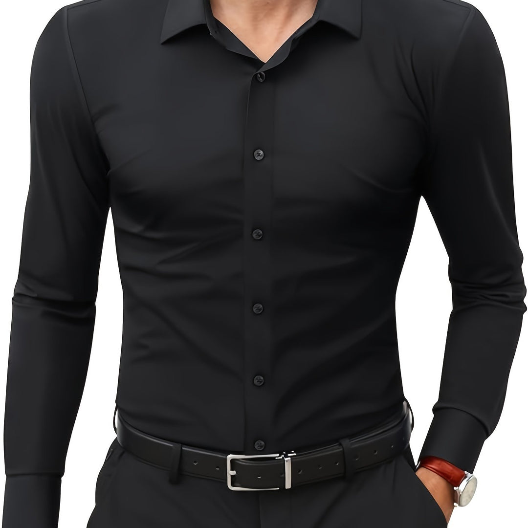 Koszulka męska komfortowa z elastycznego materiału - Julian-XS-Czarny-Trend Polska