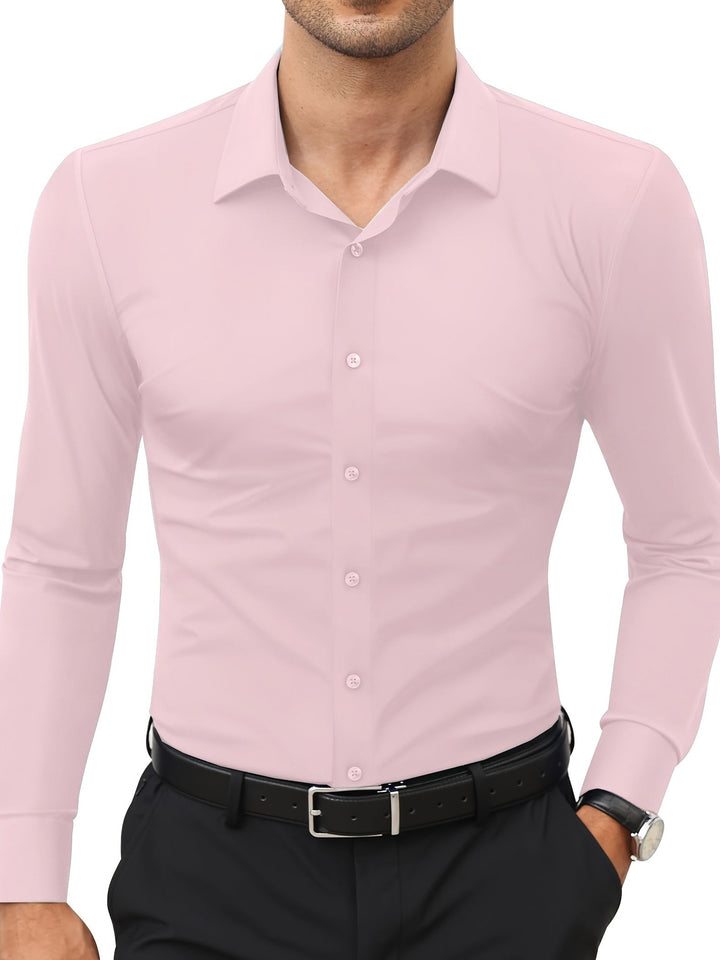 Koszulka męska komfortowa z elastycznego materiału - Julian-XS-Różowy-Trend Polska
