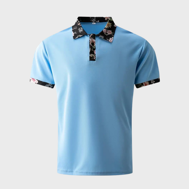 Koszulka polo męska z subtelny nadrukiem - Noah-Czarny-XS-Trend Polska