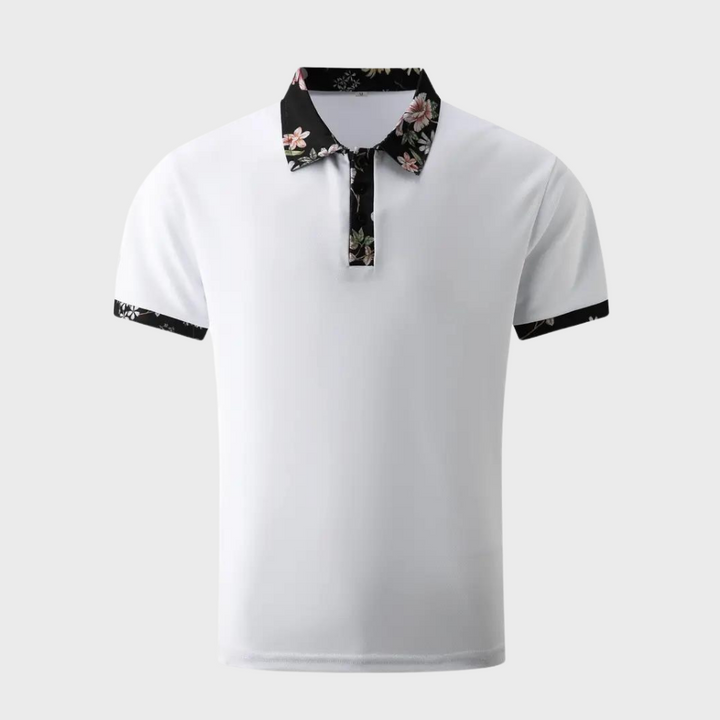 Koszulka polo męska z subtelny nadrukiem - Noah-Czarny-XS-Trend Polska