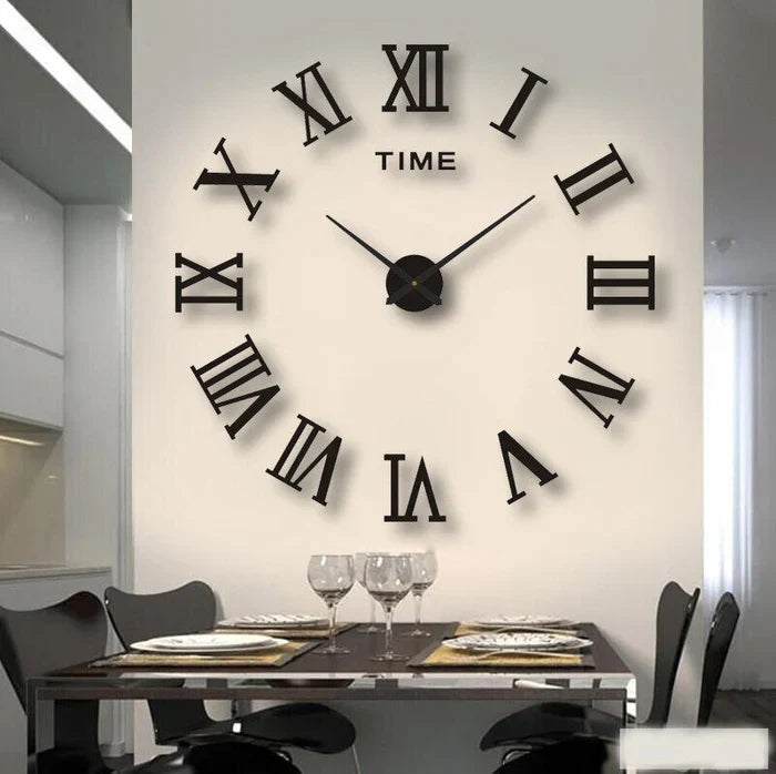 Kreatywne Zegar Ścienny - ArtTime-Rzymski - Czarny-60-100 cm-Trend Polska