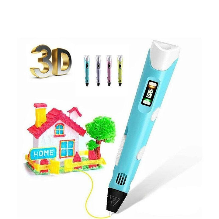 Kreatywny długopis 3D - DoodleForm-Niebieski + 20 sztuk kolorowego filamentu (50M)-Trend Polska